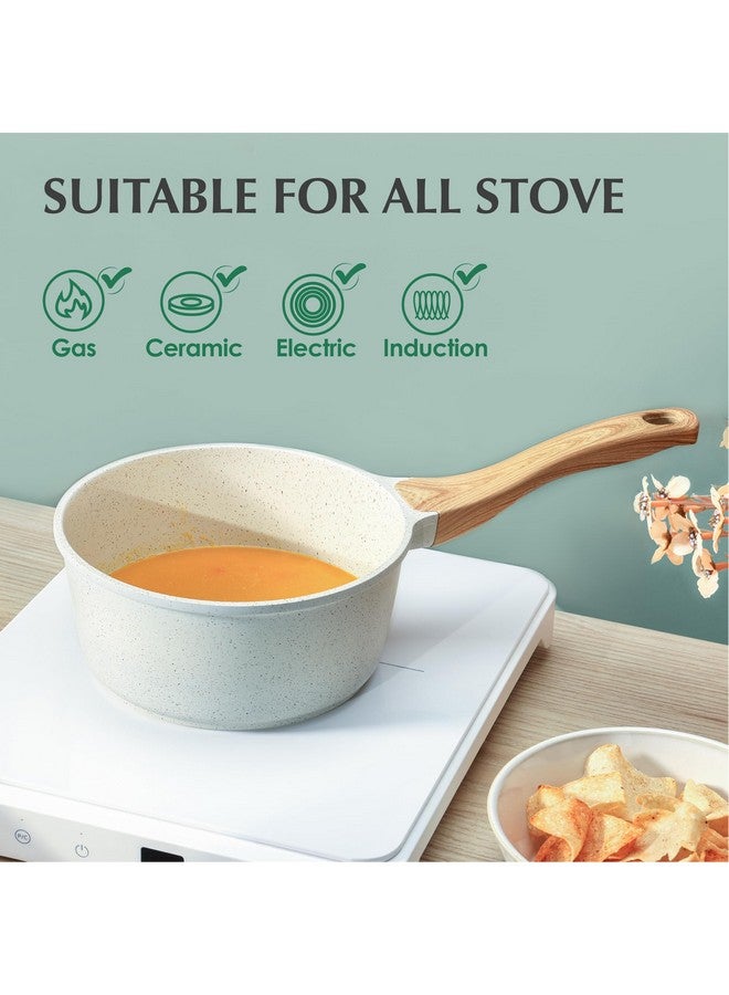 سنسارتي قدر طهي صغير من السيراميك الأبيض غير اللاصق من سينسارتي مع غطاء، سعة 1.5 لتر، بمقبض بارد، متوافق مع أجهزة الطهي بالحث الحراري، مطلي بالجرانيت الأبيض، خالٍ من حمض بيرفلورو الأوكتانويك (PFOA/PFAS) - Image 5
