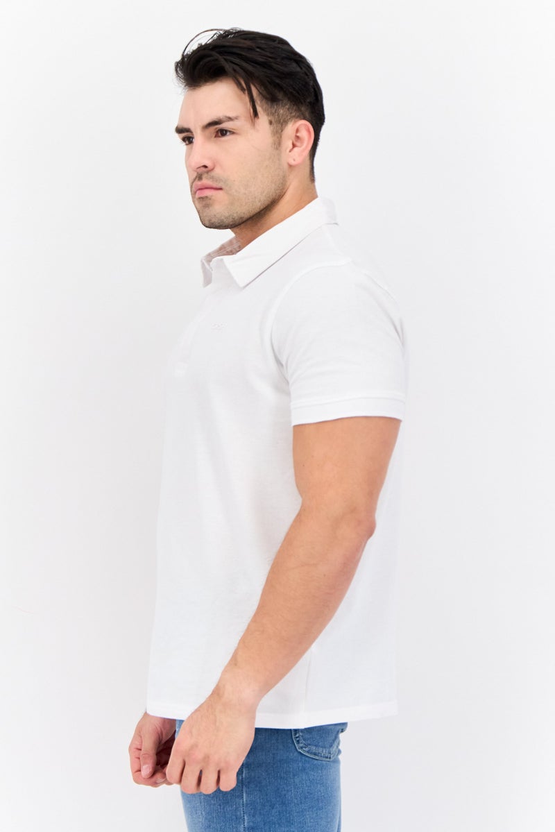 CROSSHATCH Men Regular Fit Embroidered Logo Short Sleeves Polo, White - Image 2