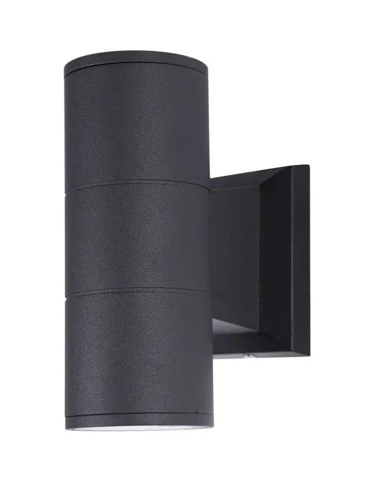 ESNCO Outdoor Black Wall Light Mains Powered, GU10 Warm White Base Up and Down Exterior Wall Sconce, IP65 Waterproof Outside Wall Lamp for Front Door, Porch, Garden, Patio - Image 1