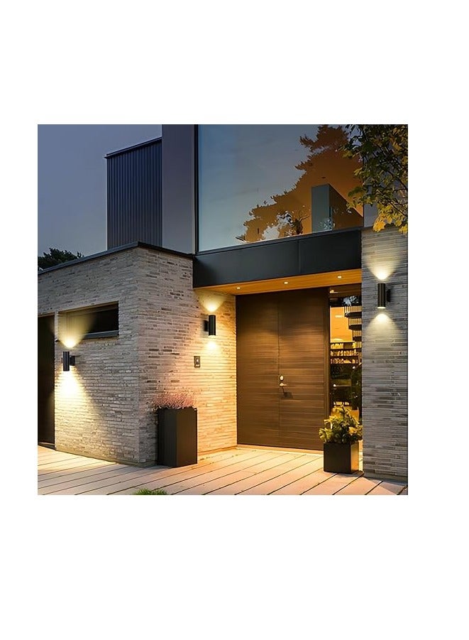 ESNCO Outdoor Black Wall Light Mains Powered, GU10 Warm White Base Up and Down Exterior Wall Sconce, IP65 Waterproof Outside Wall Lamp for Front Door, Porch, Garden, Patio - Image 5