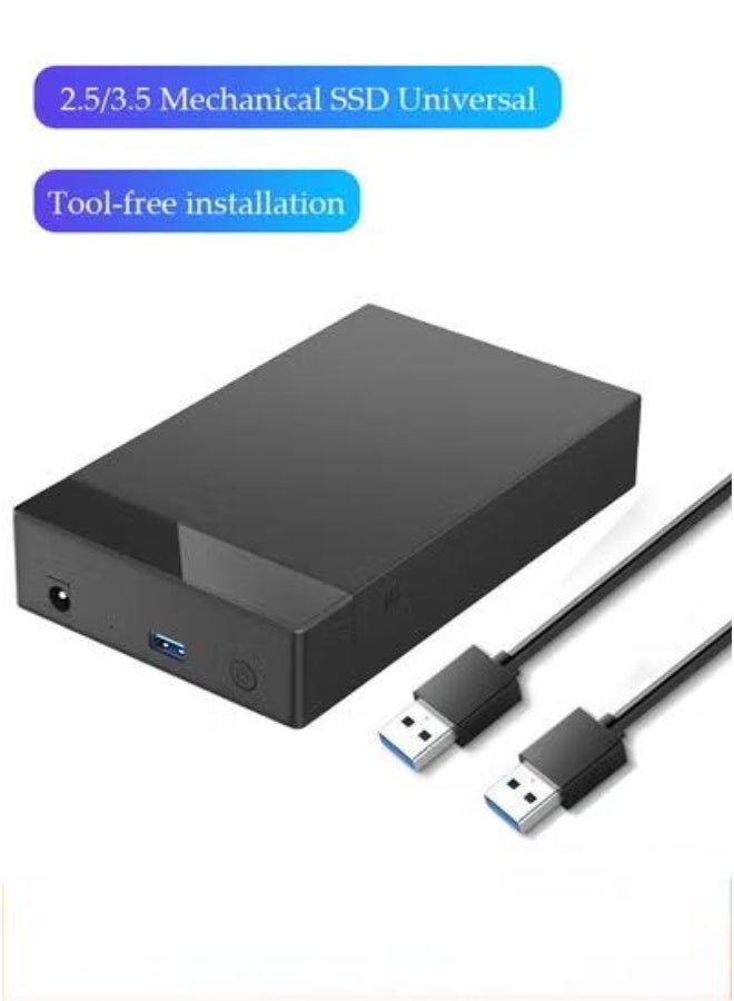 صندوق القرص الصلب المحمول، 2.5 و 3.5 USB 3.0 إلى SATA بدون أدوات، غلاف خارجي للقرص الصلب، محول مدمج وخفيف الوزن - Image 1
