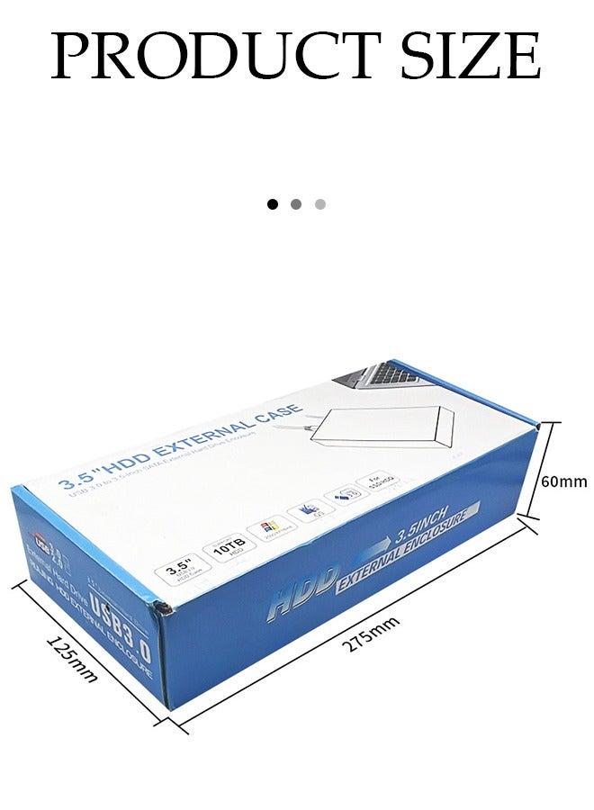 صندوق القرص الصلب المحمول، 2.5 و 3.5 USB 3.0 إلى SATA بدون أدوات، غلاف خارجي للقرص الصلب، محول مدمج وخفيف الوزن - Image 4