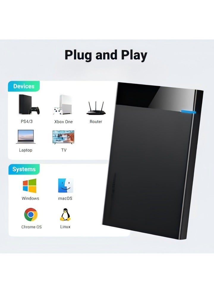 صندوق القرص الصلب المحمول، 2.5 و 3.5 USB 3.0 إلى SATA بدون أدوات، غلاف خارجي للقرص الصلب، محول مدمج وخفيف الوزن - Image 3