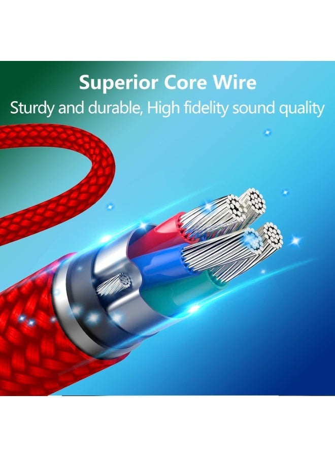 Replacement for Arctis Headset Cord, Audio Cable for SteelSeries Arctis 7, Arctis 5, Arctis 3, Arctis Pro Wireless, Arctis Pro Gaming Headsets Cable, 6.5 Feet/2.0 M Nylon Braided Wire-Red - Image 4