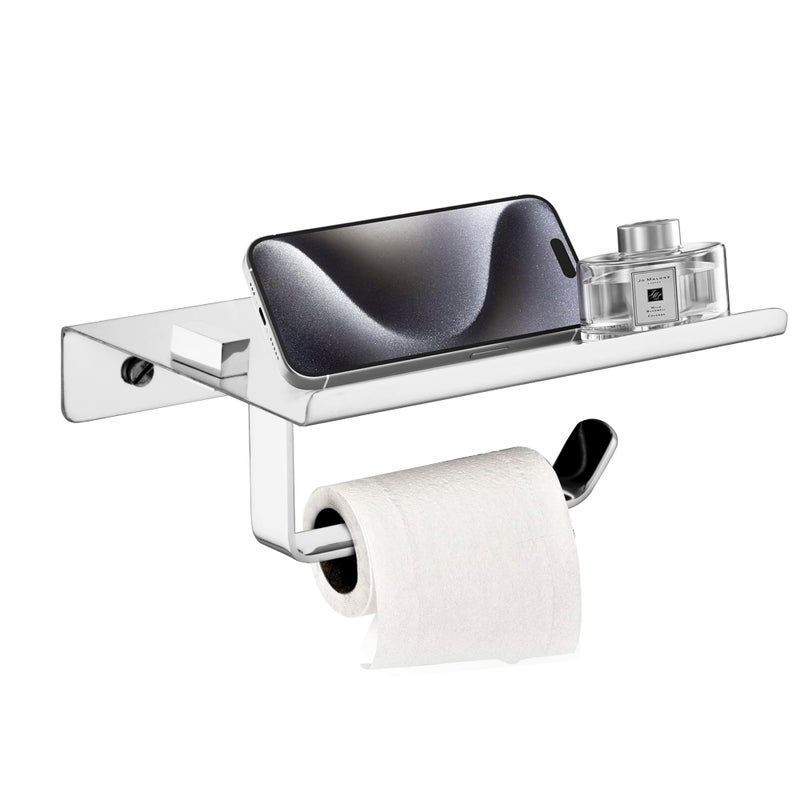 Anatomix Mobile Stainless Steel Toilet Paper Holder, Tissue Paper Roll Holder with Phone Stand for Bathroom/Toilet Tissue Roll Holder - Pack 2 Wall Mounted - Image 2