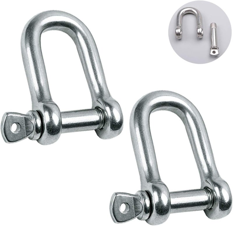 Metown Stainless Steel 304 D Shape Shackle - Screw Pin Anchor Shackle for Heavy Duty Construction and Outdoor Use - Image 1