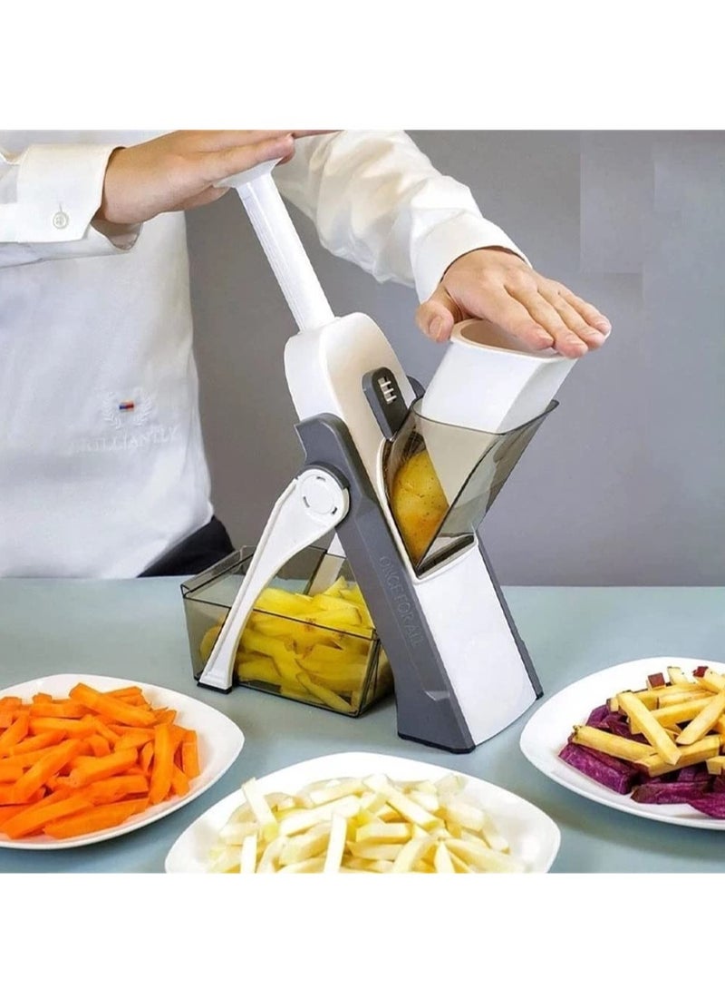 ELTRAZONE Vegetable Cutter Safe Mandoline Slicer TikTok Adjustable Chopper Multi purpose Food for Kitchen Gray, Lc-Vcutter-gy-060 - Image 2