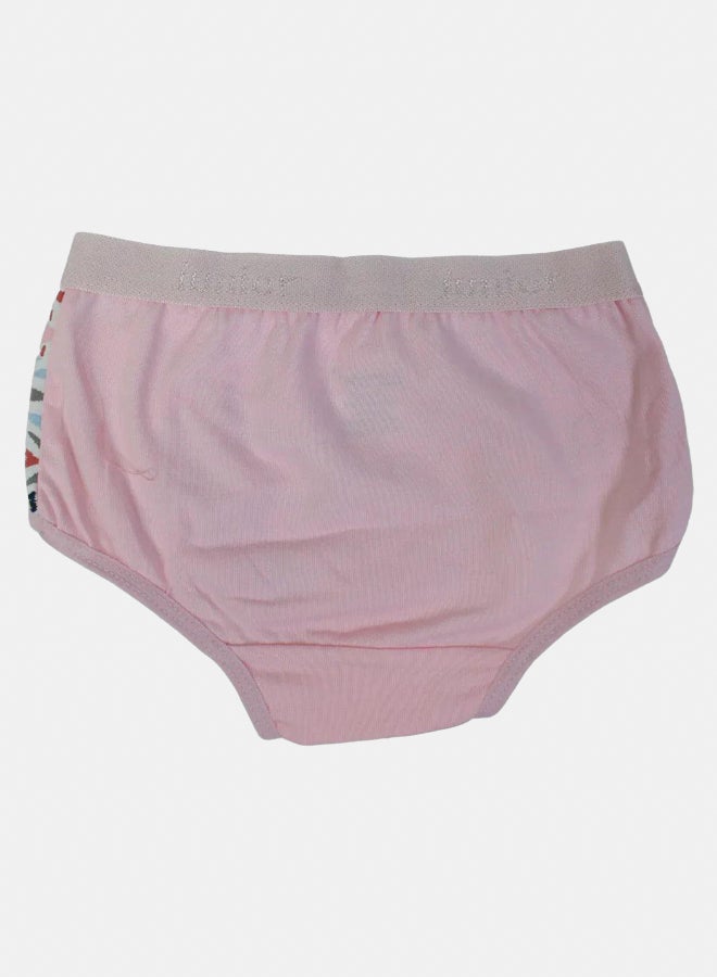 Junior Girls Cotton Panties – Pink Triangular Print - Image 2