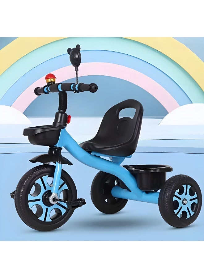 MarkedOne Kids 3-Wheel Tricycle with Push Handle - Adjustable Seat & Backrest - Kids Tricycle with EVA Wheels and Storage Tray – Tricycle for Toddlers Ages 3-8 Years - Tricycle for Kids Blue - Image 2