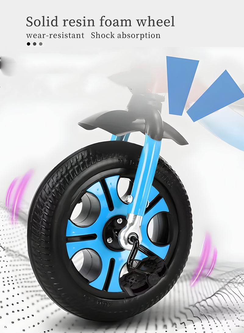 MarkedOne Kids 3-Wheel Tricycle with Push Handle - Adjustable Seat & Backrest - Kids Tricycle with EVA Wheels and Storage Tray – Tricycle for Toddlers Ages 3-8 Years - Tricycle for Kids Blue - Image 3