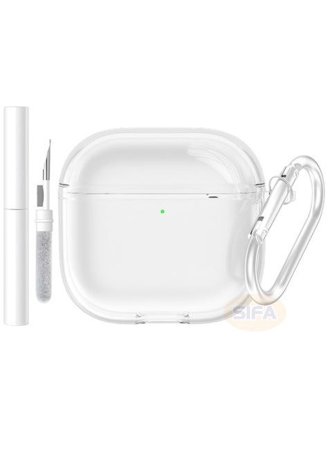 Airpods 4 Case with Keychain, Airpods 4th Generation Case with Cleaner Kit, Soft TPU Shockproof Drop Proof Case Cover for Apple Airpods 4 2024 (Clear)