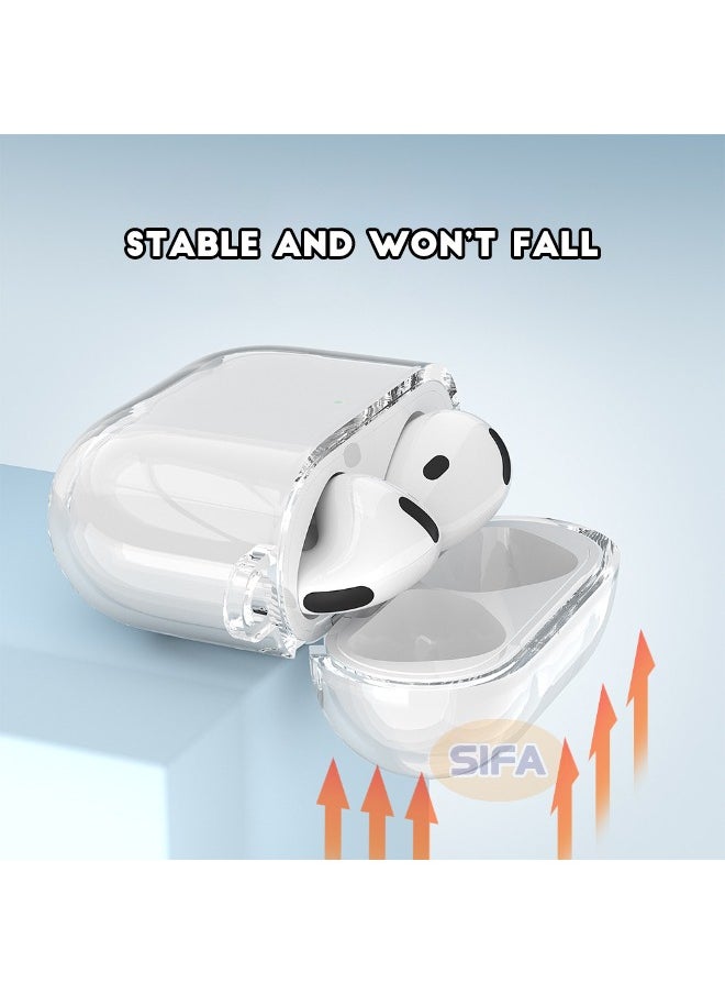 ماركة غير محددة حافظة Airpods 4 مع سلسلة مفاتيح، حافظة Airpods من الجيل الرابع مع مجموعة تنظيف، غطاء ناعم مقاوم للصدمات والسقوط من مادة TPU لسماعات Apple Airpods 4 2024 (شفاف)  - Image 5