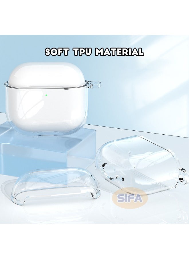 Generic - Airpods 4 Case with Keychain, Airpods 4th Generation Case with Cleaner Kit, Soft TPU Shockproof Drop Proof Case Cover for Apple Airpods 4 2024 (Clear) - Image 1