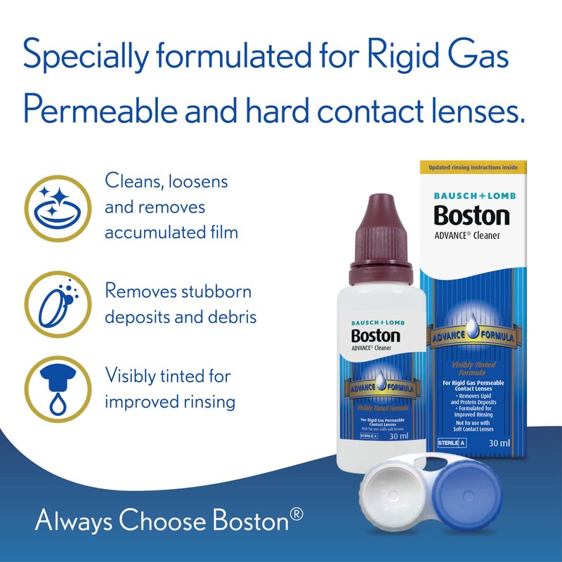 Boston Boston Advance Cleaner, Leaves Lenses Clean, Ready for Disinfection and Conditioning, for Rigid Gas Permeable (RGP) and Hard Contact Lenses, 30 ml  - Image 2