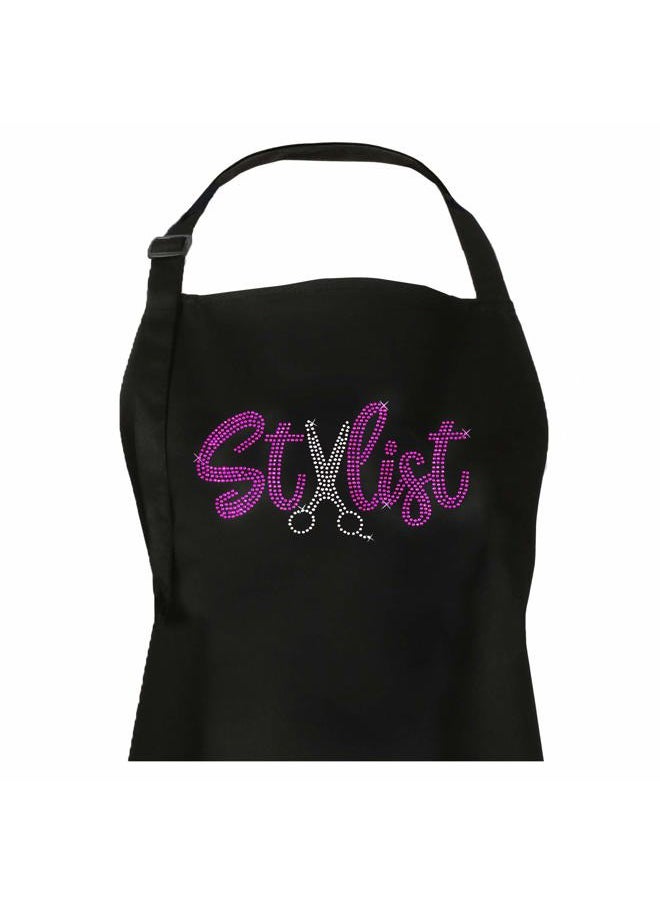Plum Hill Rhinestone Hair Stylist Apron for Women - Salon Apron for Hairstylist, Hairdresser, Cosmetology Supplies - Hair Cutting Smock, Hair Apron, Pink  - Image 4