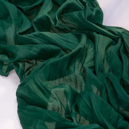MLMC Emerald Green Table Runner Boho Dark Green Cheesecloth Table Runner 10ft Sheer Gauze Cheese Cloth Decorations for Fall Wedding Bridal Shower Home Party Christmas Decor - Image 4