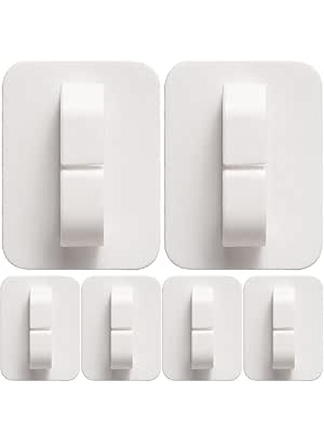 6 Pack Self Adhesive Heavy Duty Wall Hooks White Plastic Ring For Kitchen Bathroom - Image 1