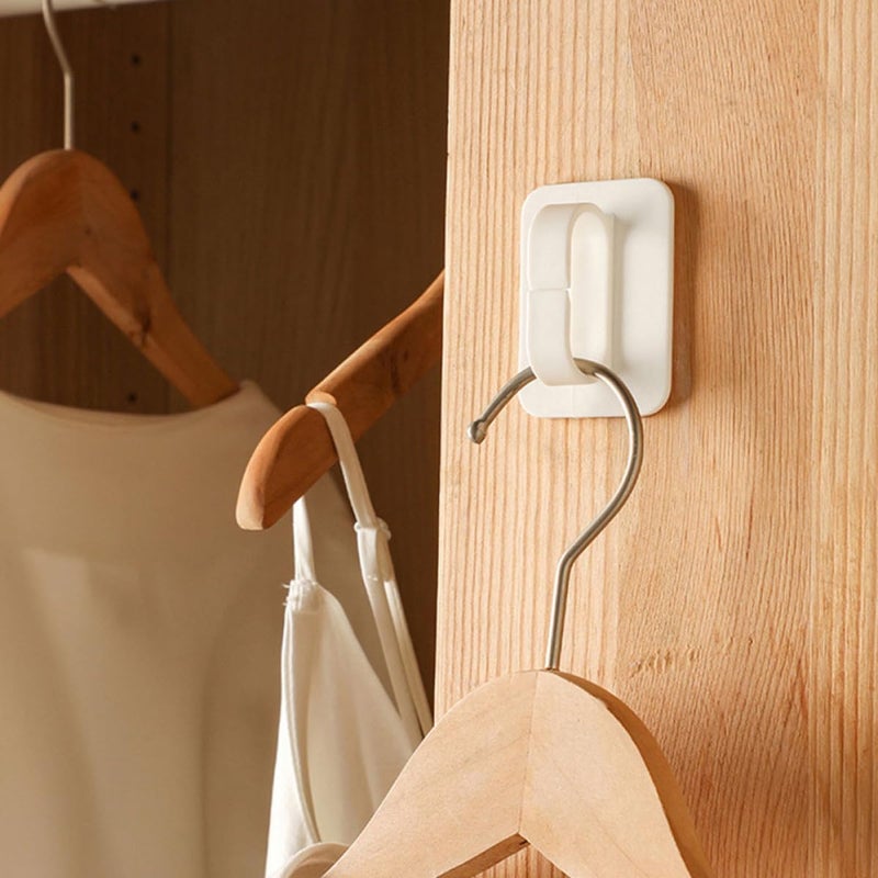 6 Pack Self Adhesive Heavy Duty Wall Hooks White Plastic Ring For Kitchen Bathroom - Image 5