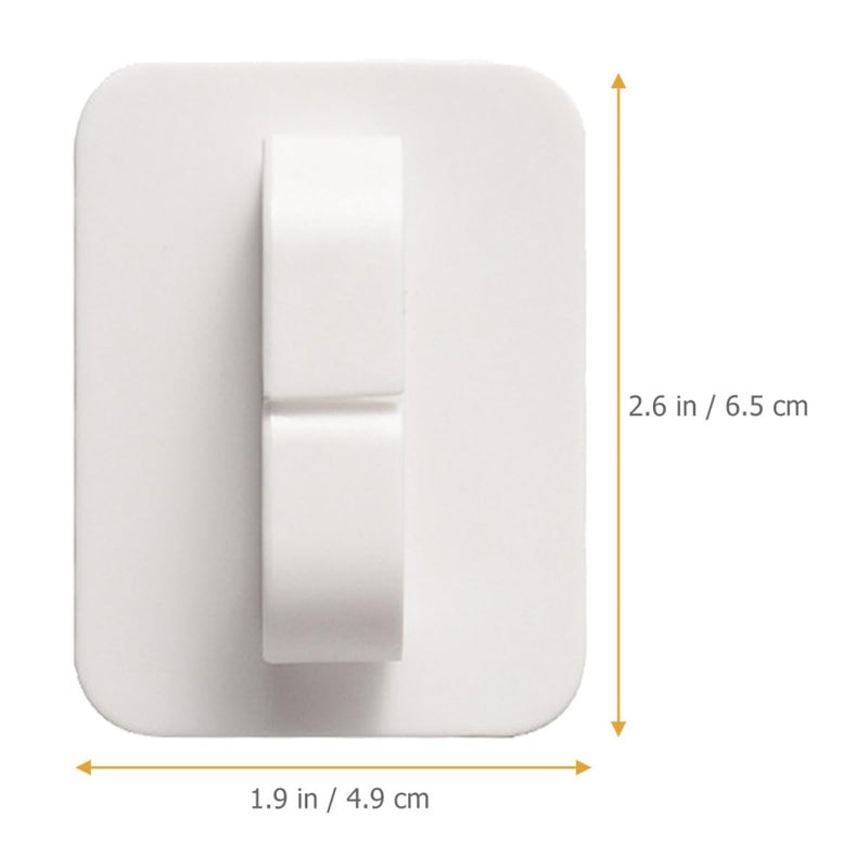 6 Pack Self Adhesive Heavy Duty Wall Hooks White Plastic Ring For Kitchen Bathroom - Image 3