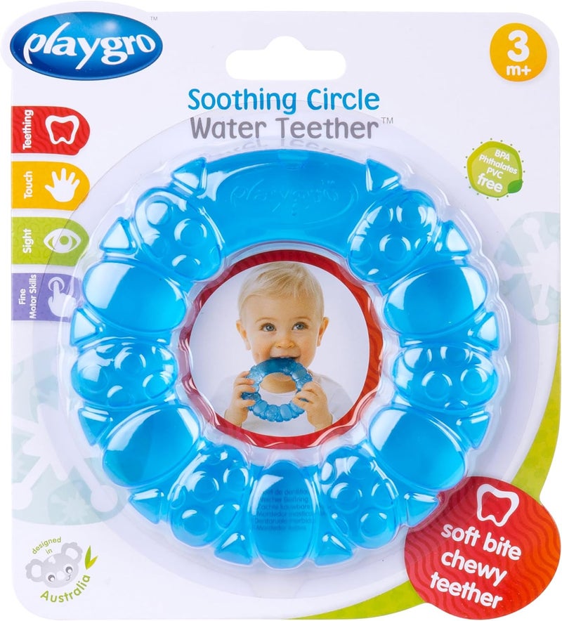 playgro Soothing Circle Water Teether, Blue, Medium - Image 2