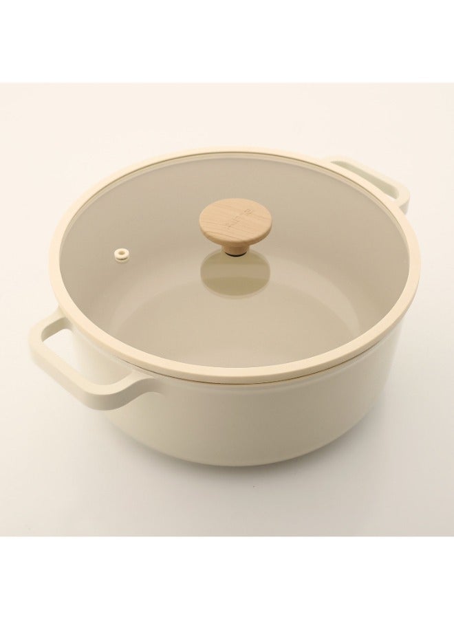 Alma Ceramic Pot 28 cm, Beige - Non Toxic , PTFE & PFOA FREE - Image 1