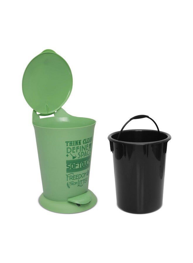 JAYPEE BITS BIN Pedal Bin with Plastic Bucket And Lid | Garbage Bin Trash Can Pedal Waste Bin |Round Shape Dustbin For Home, Kitchen, Bathroom, Office, 4 Litre, Green - Image 3
