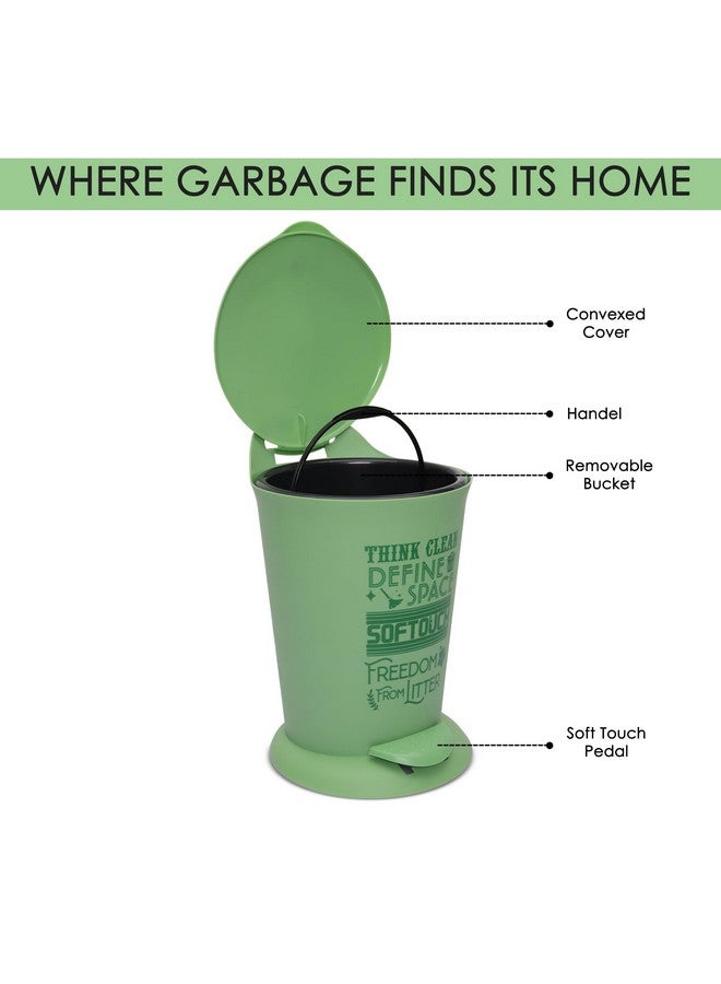 JAYPEE BITS BIN Pedal Bin with Plastic Bucket And Lid | Garbage Bin Trash Can Pedal Waste Bin |Round Shape Dustbin For Home, Kitchen, Bathroom, Office, 4 Litre, Green - Image 4