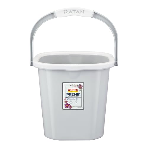 RATAN PLASTICWARE Premia Bucket (5L X 1) - Diaso Grey|Light Weight and Easy to Carry|Bathroom Bucket | Water Storage | Perfect for Mopping | Double Moulded | 5 LTR - Image 1