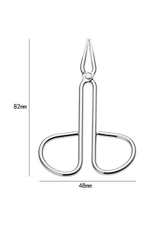 LASSUM Assum 2 Pcs Eyebrow Tweezers Stainless Steel Scissors Shaped Eyebrow Straight Tip Tweezers Clip - Image 3