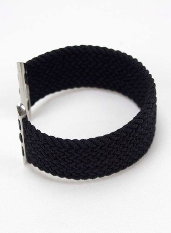 Replacement Nylon Braided Apple Watch Band for 41/40/38mm Medium Black