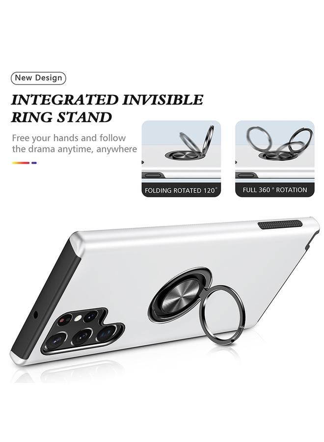 erorex Case For Samsung Galaxy S23 Ultra 5G PC + TPU Magnetic Phone Case with Invisible Ring Holder - Image 3