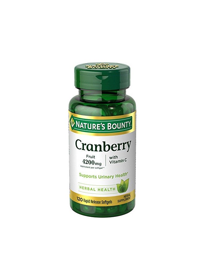 NATURE'S BOUNTY Nature's Bounty Cranberry Fruit 4200 mg, Plus Vitamin C, Urinary Tract Health, 120 Softgels  - Image 1