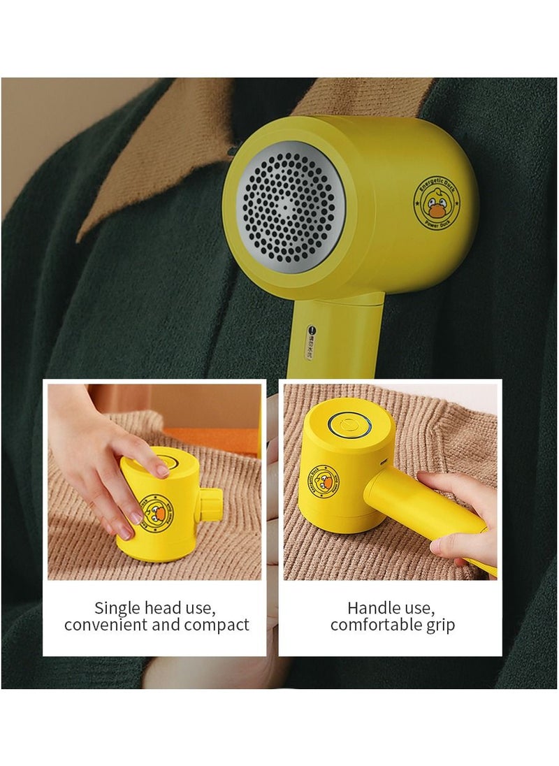 MileMelo Electric Fabric Shaver-Lint Remover Rechargeable, Electric Portable Sweater Defuzzer Yellow  - Image 3