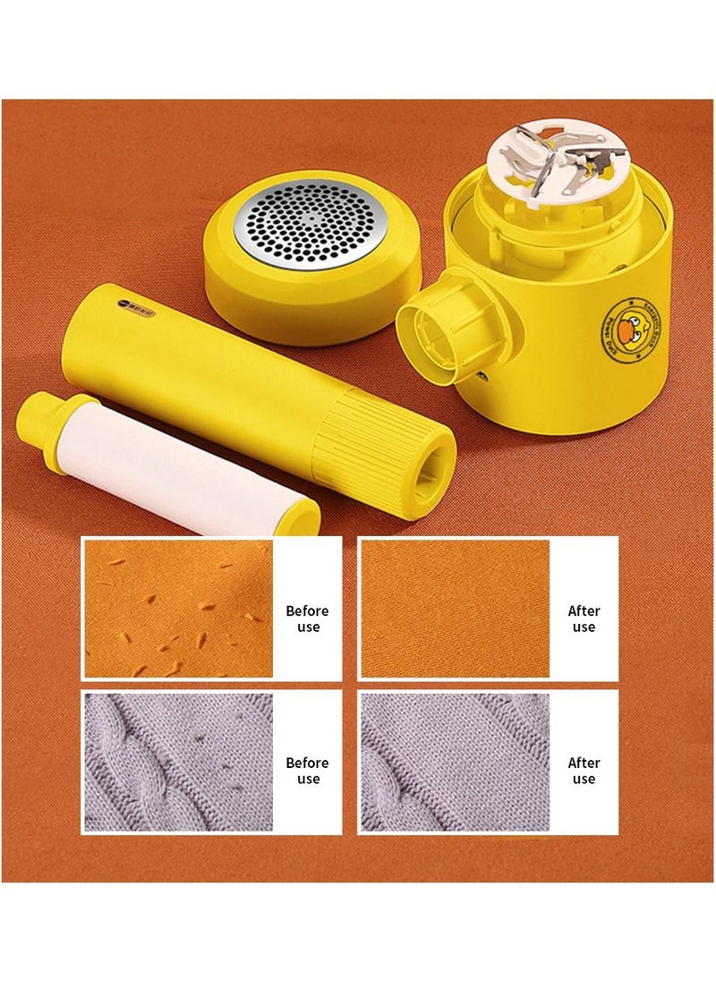 MileMelo Electric Fabric Shaver-Lint Remover Rechargeable, Electric Portable Sweater Defuzzer Yellow  - Image 4