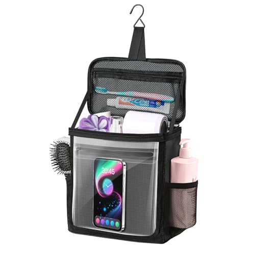 Kebrela Hanging Shower Caddy Portable, Travel Toiletry Bag for Men & Women, Large Capacity with Hook,Dorm Room Essentials With Waterproof Phone Compartment, for Bathroom, Picnic, Gym, Travel(Black) - Image 1