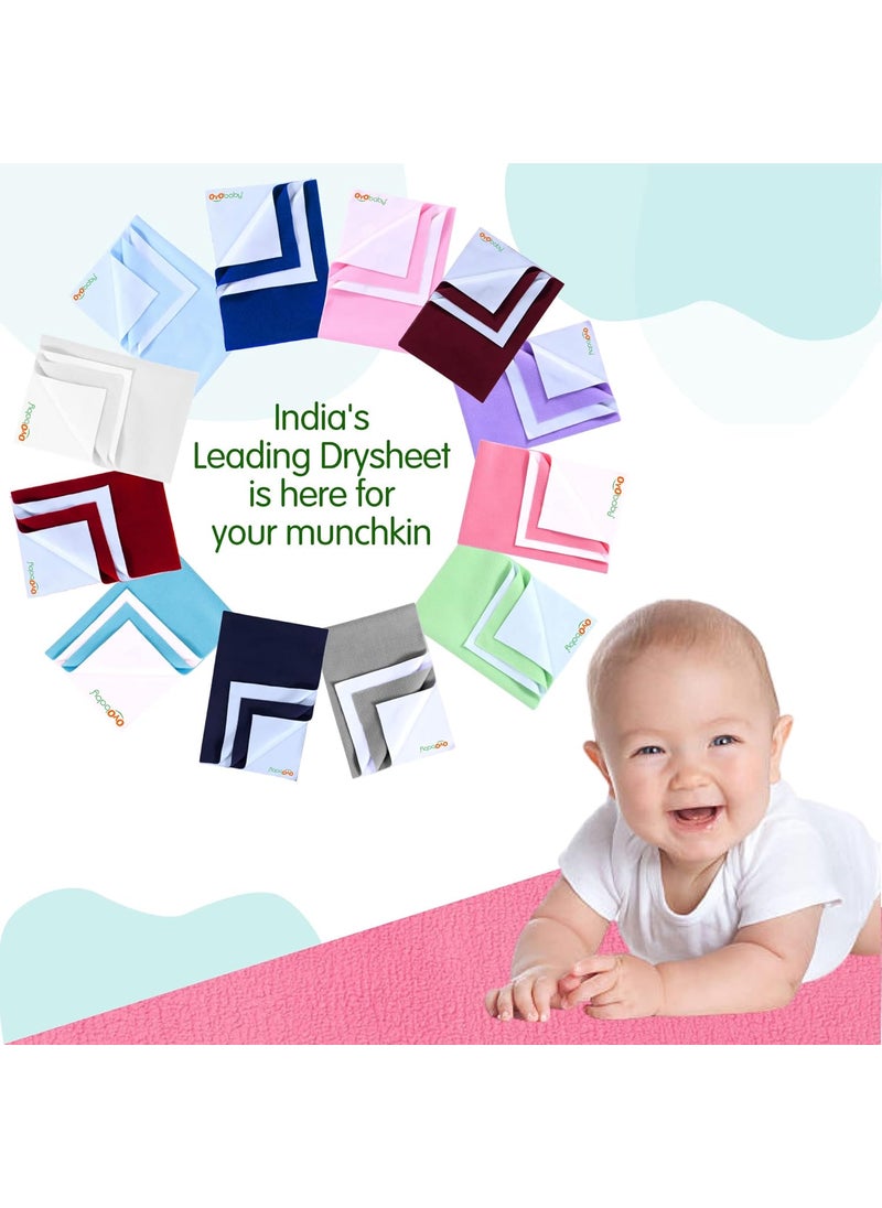 OYO BABY - OYO BABY Instadry Anti-Piling Fleece Extra Absorbent Quick Dry Sheet for baby, Baby Bed Protector, Waterproof baby sheet, Small size 70x50cm, Pack of 2, Ivory, Microfleece - Image 1
