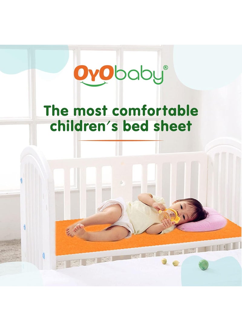 OYO BABY - OYO BABY Instadry Anti-Piling Fleece Extra Absorbent Quick Dry Sheet for baby, Baby Bed Protector, Waterproof baby sheet, Small size 70x50cm, Pack of 2, Ivory, Microfleece - Image 1