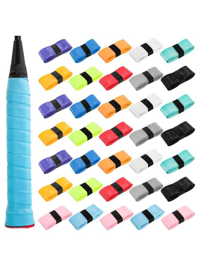 Nagpew 36 Pieces Tennis Racket Grip Tape, Colorful Overgrip Tape for Anti Slip and Absorbent Grip, Precut Racquet Handle Wrap Finishing Tape for Tennis, Pickleball, Squash, Badminton - Image 1