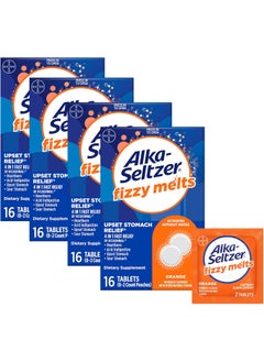Alka-Seltzer Alka-Seltzer Fizzy Melts, Dissolve on Tongue, No Water Needed, On-The-Go Dietary Supplement Antacid Tablets, for Relief of Occasional Heartburn and Acid Indigestion*, Orange Flavor, 64 Count 