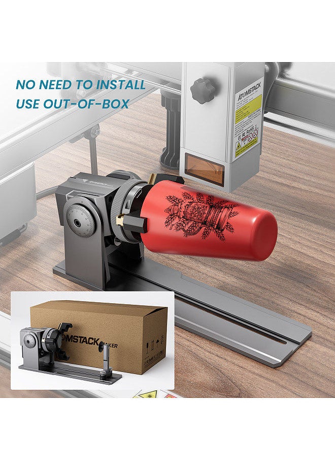 ATOMSTACK - Maker R1 Multi-function Chuck with 3 Sets of Jaws Adjustable Diameter and Angle Support Carving and Engraving Rings Spherical Object Cups with Handles or Irregular Items - Image 1