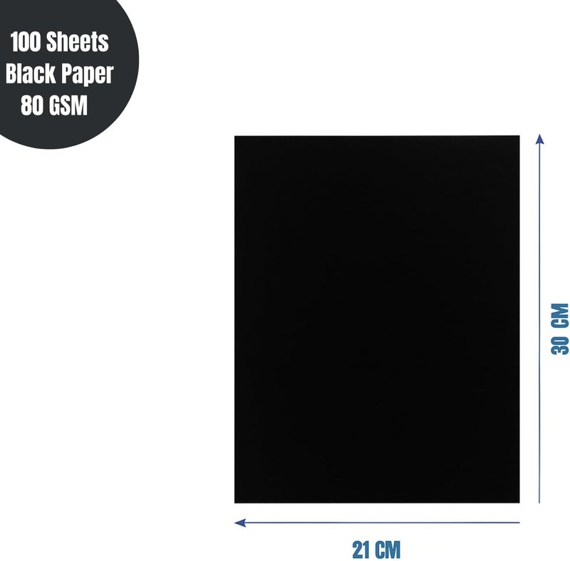 AL FAKHAMA Black Multipurpose Paper - A4 Size, 100 Sheets, 80 GSM - Image 2