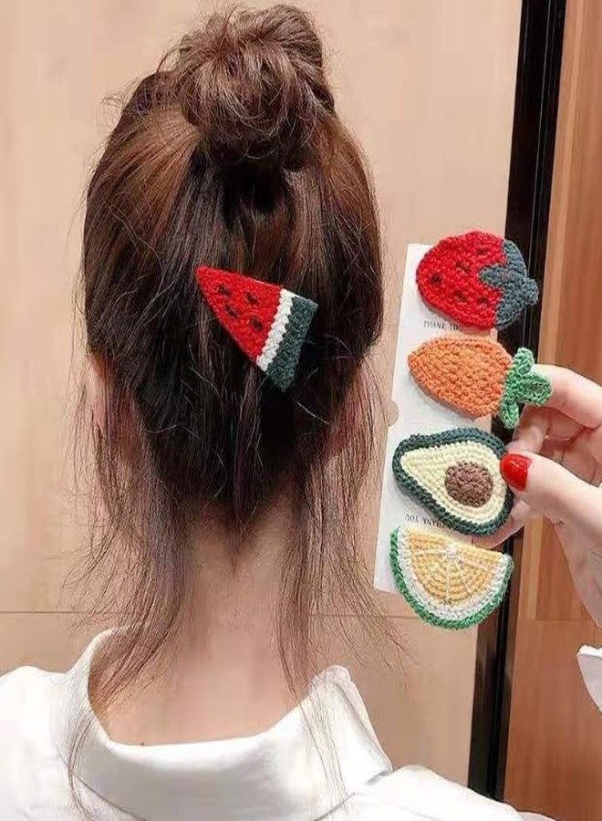 Aeyistry 6 Pcs Hair Clips Woolen knitting Fruit Colorful Cute Clips For Kid Girls Accessories - Image 3