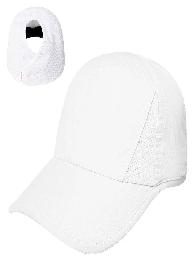 Ponyflo Women's High Ponytail Baseball Cap - Patented Open Back Design - Tangle Free Velcro - Performance Fabrics - White - Image 1
