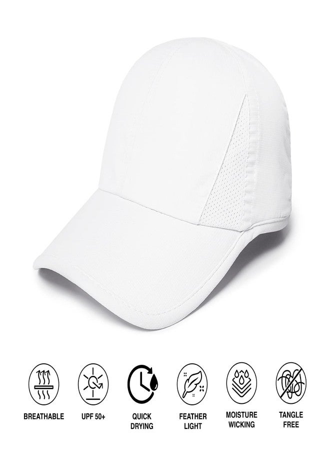 Ponyflo Women's High Ponytail Baseball Cap - Patented Open Back Design - Tangle Free Velcro - Performance Fabrics - White - Image 4