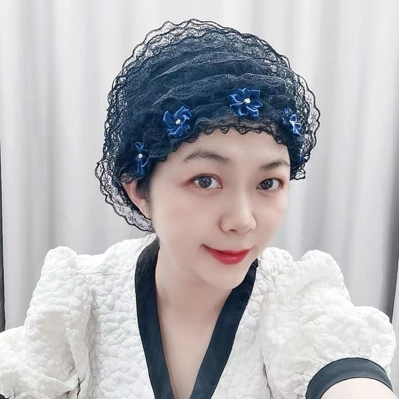 Summer Breathable Lace Fluffy Wig Cap for White Hair, Versatile Head Cover, Lightweight  Sunshade - Image 2