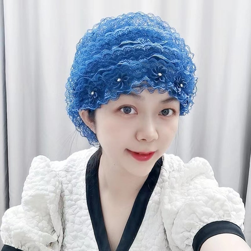 Summer Breathable Lace Fluffy Wig Cap for White Hair, Versatile Head Cover, Lightweight  Sunshade - Image 5