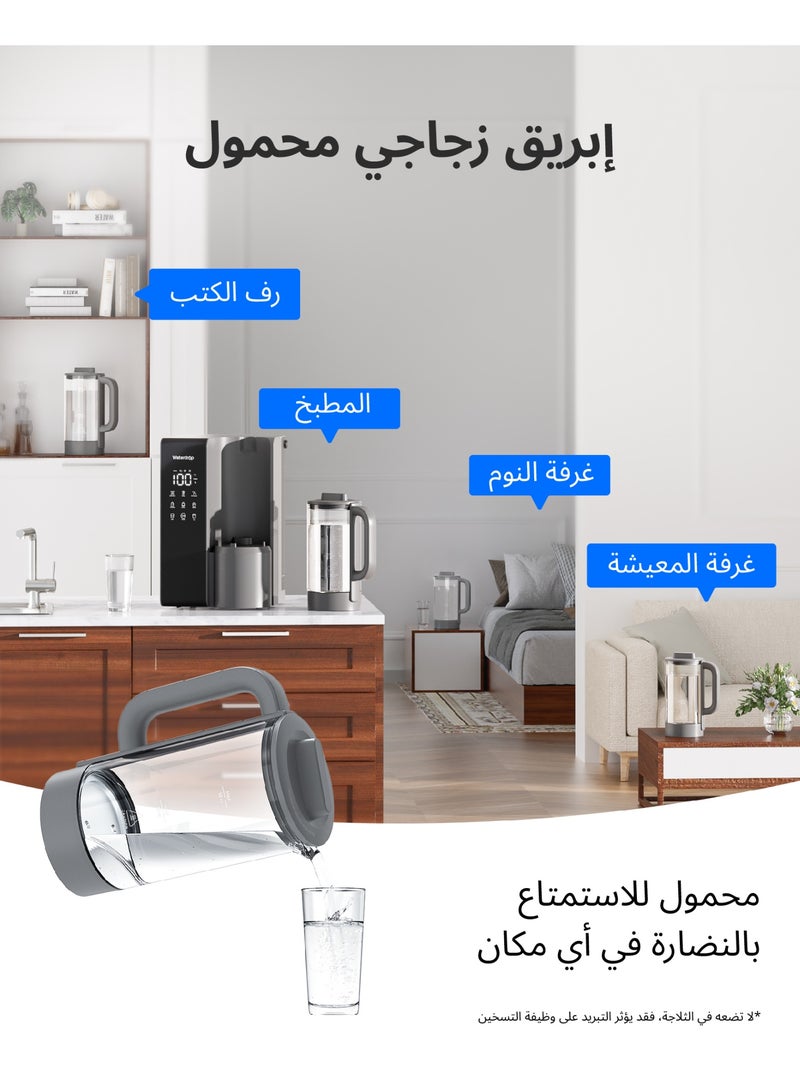 ووتر دروب فلتر مياه بالتناضح العكسي WD-M1، نظام التناضح العكسي للمياه الساخنة، 7 خيارات لدرجة الحرارة، تنقية 6 مراحل، 3:1 نقي للتصريف، بدون تركيب، رمادي - Image 4