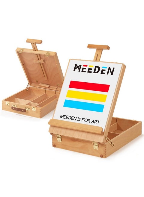 Extralarge Tabletop Easel Solid Beech Wood Table Top Easels For Painting Canvas Sketchbox Easel Table Art Easel For Adults & Artist Art Supplies Storage Boxhold Canvas Up To 28