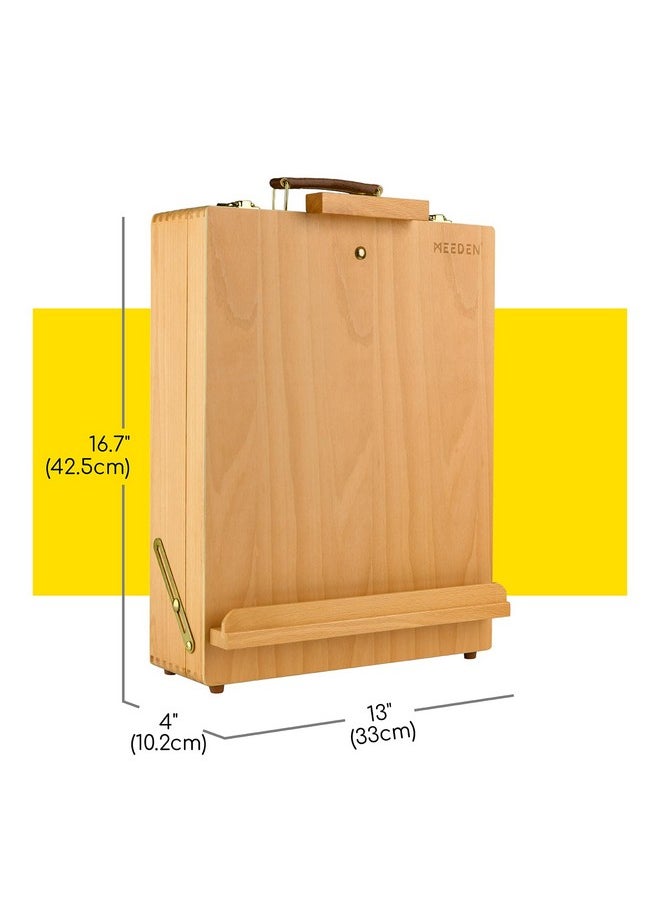 Extralarge Tabletop Easel Solid Beech Wood Table Top Easels For Painting Canvas Sketchbox Easel Table Art Easel For Adults & Artist Art Supplies Storage Boxhold Canvas Up To 28