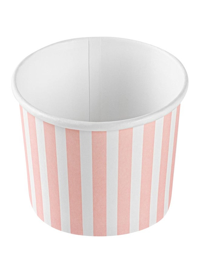 Restaurantware Coppetta 8-Ounce Dessert Cups, 50 Disposable Ice Cream Cups - Lids Sold Separately, Sturdy, Pink And White Paper FroYo Bowls, For Hot And Cold Foods, Perfect For Gelato Or Mousse - Restaurantware - Image 2
